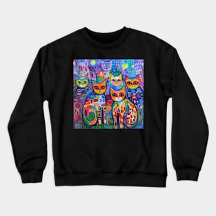 Psychedelic cats Crewneck Sweatshirt